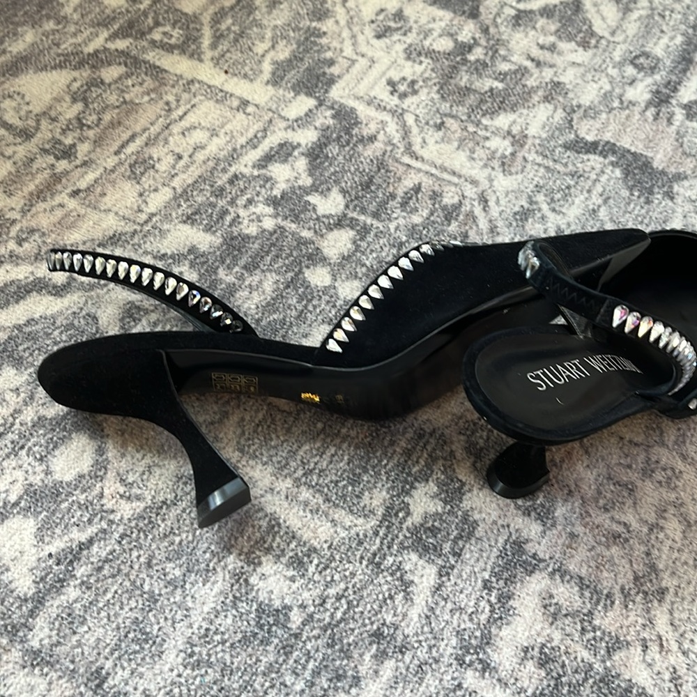 Stuart Weitzman Gemcut XCurve 100 Slingback Pump Size 9.5 Black - Picture 10 of 12